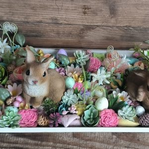 🌸🐰 Tavaszi Nyuszis Virágmező – Mesés dekoráció 40 × 21 cm-en 🐰🌸