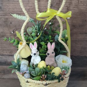 🌸🐰 Tavaszi nyuszis kosár - sárga 🌸🐰
