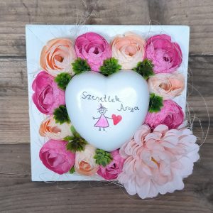 🌷💗 Szeretetlek Anya! - szív virágos keretben 🌷💗