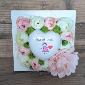 🌸💗Szeretettel! - szív virágos keretben🌸💗