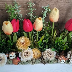 🌷🦌 Alvó őzikék tavaszi ládika 🦌🌷