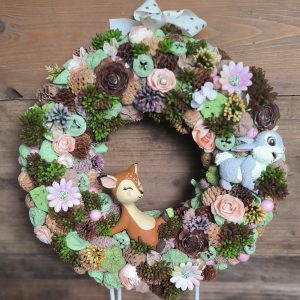 🌿✨ Mesés Bambi tavaszi kopogtató – 30 cm ✨🌿
