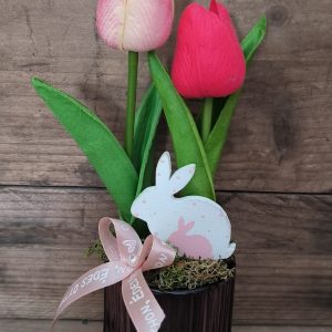 Nyuszis, tulipános dísz