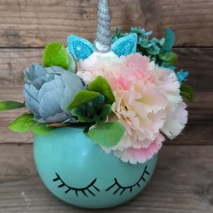 Unikornisos asztaldísz, kék