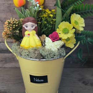 🌼✨ Disney – Belle tavaszi dekoráció sárga kaspóban ✨🌼