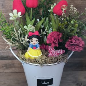 🍎✨ Disney – Hófehérke tavaszi dekoráció fehér kaspóban ✨🍎