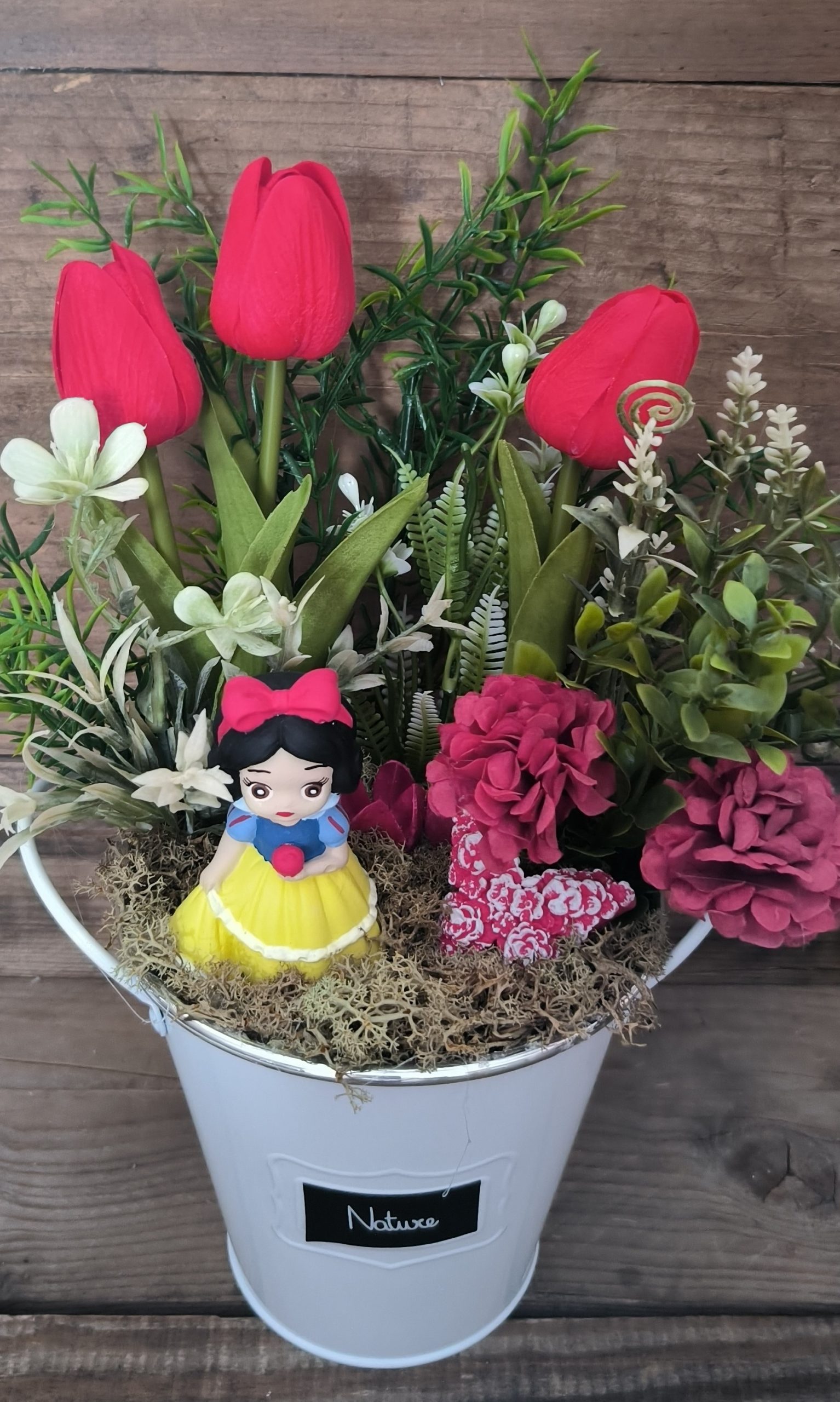 🍎✨ Disney – Hófehérke tavaszi dekoráció fehér kaspóban ✨🍎 - Image 3