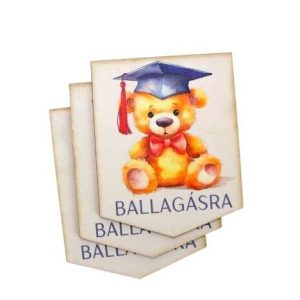 Nyomtatott fa tábla - Ballagásra maci