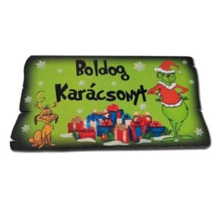 Boldog karácsonyt - Grincs fatábla 5,5 cm x 9,6 cm