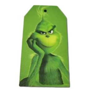 Grincs ajándékcímke fatábla 7 cm x 4 cm