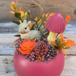 Mókuskás őszi dekoráció  - bordó