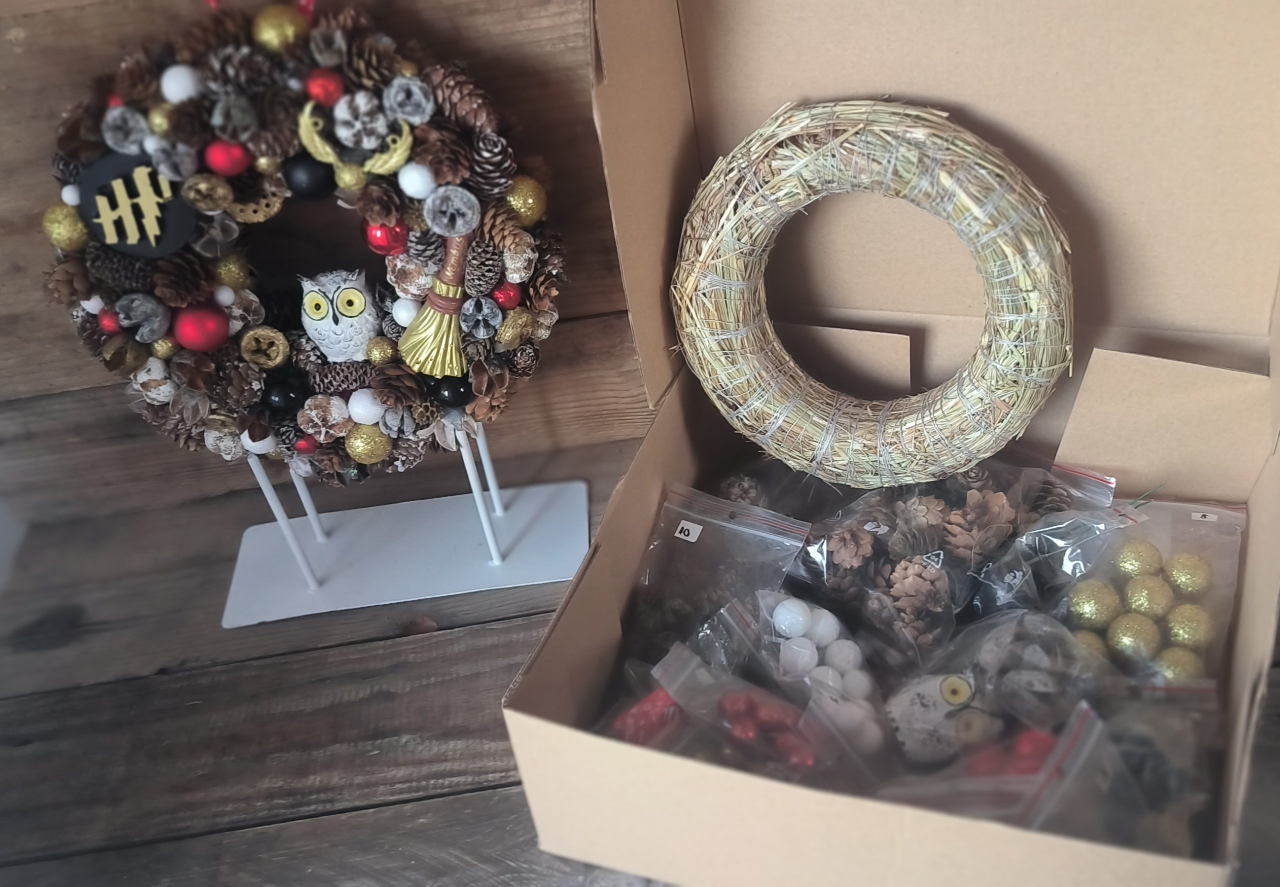 Harry Potter DIY box - csináld magad téli kopogtató