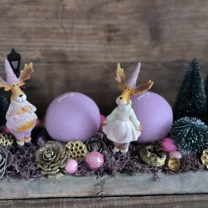 Szarvas pár adventi tál