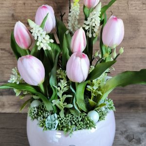 Tulipán gyöngyházfényű VZS kaspóban